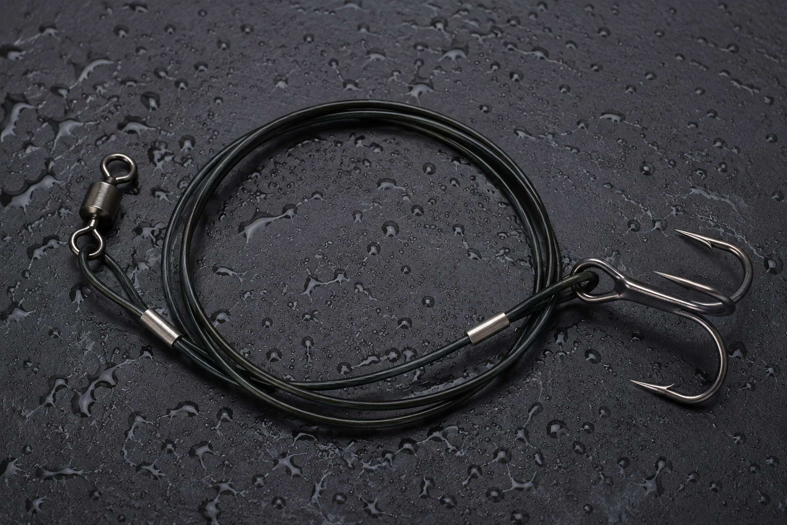 Gar Trace – 4/0 Treble Hook (200 lb Steel Wire)